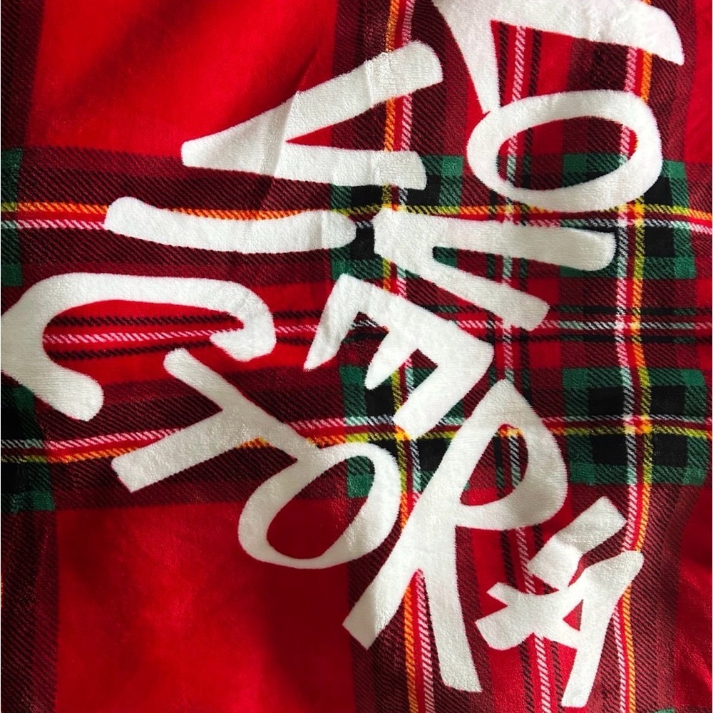 Victoria's Secret Red and White Sherpa blanket